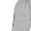 A close-up of the "Racing Heart X Steady Mind" graphic on the pocket of the gray RHSM Classic Fit Sweatpants.