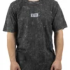 Front view of a model wearing the RHSM Acid Wash Tee, highlighting its oversized streetwear style.
