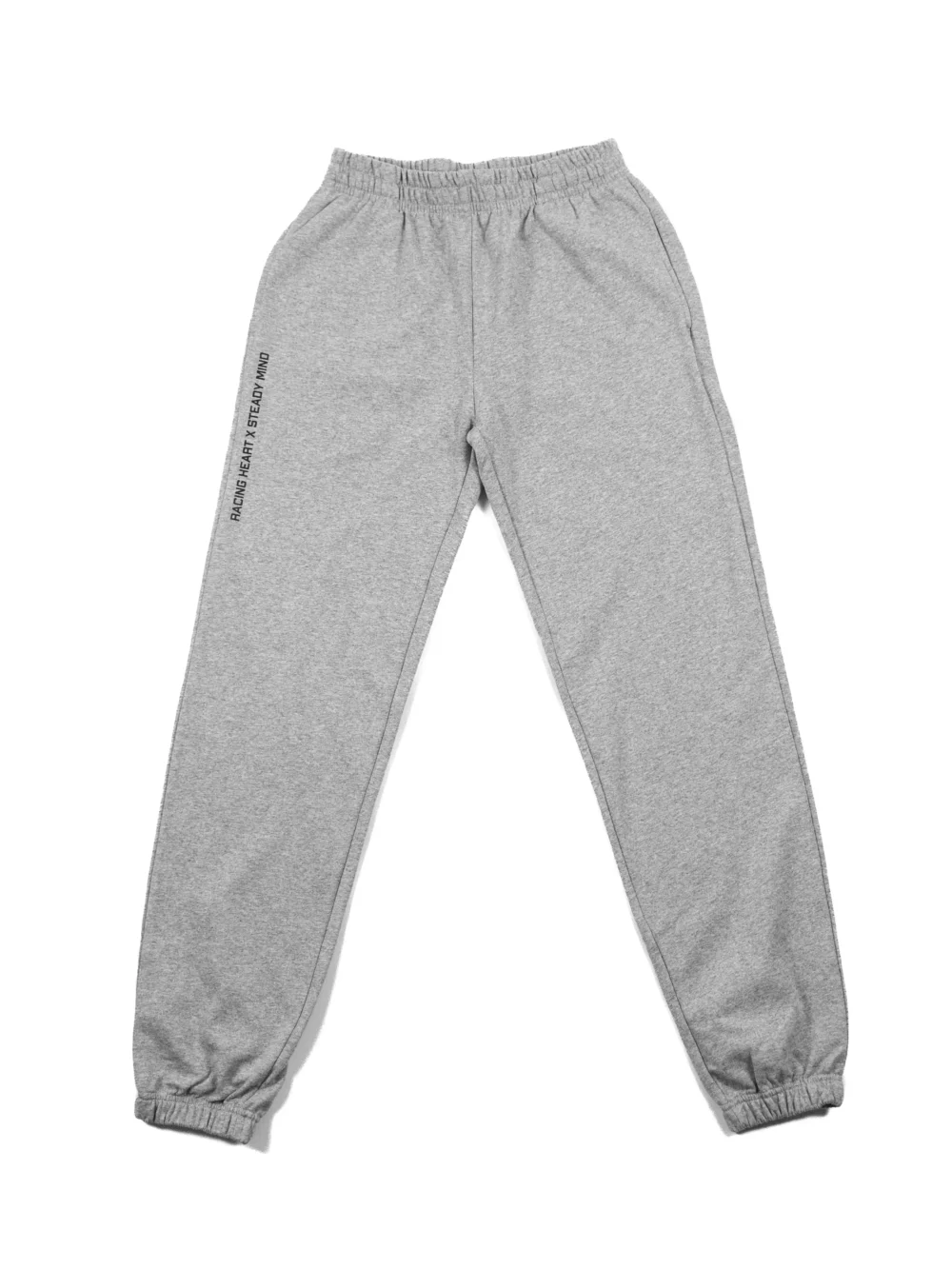 The gray RHSM Classic Fit Sweatpants laid flat, showing the front design and deep pockets.