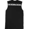 The back of the black RHSM Godmode Tank Top laid flat, showcasing the "GODMODE" graphic.