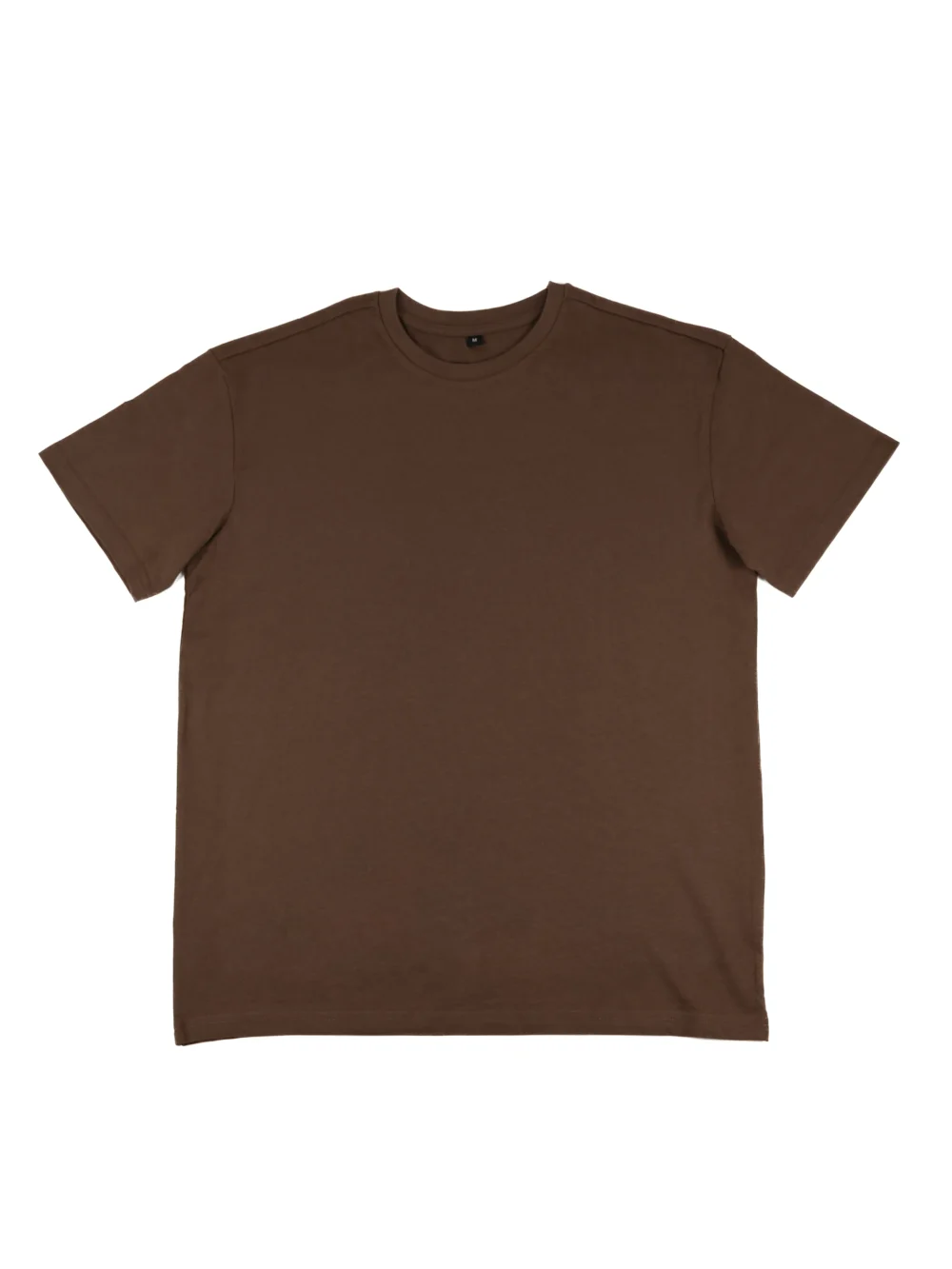 The brown RHSM Movement oversized tee laid flat, showing the clean, minimalist front.