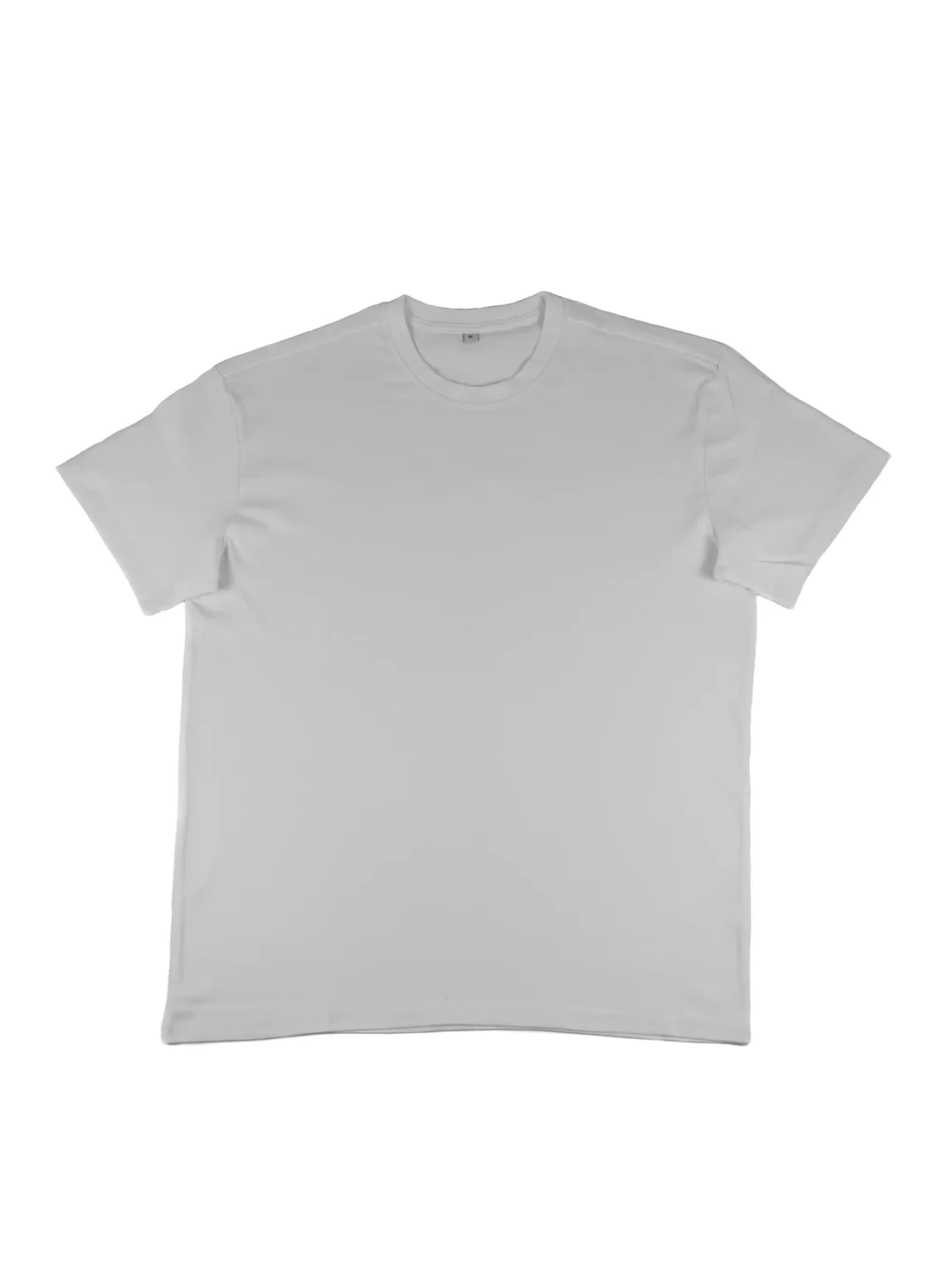 The white RHSM Movement oversized tee laid flat, showing the clean, minimalist front.