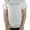 Front view of a model wearing the white RHSM Classic Fit Tee, highlighting its classic, athletic fit.