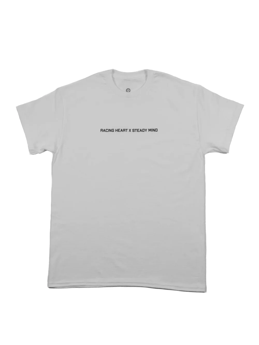 The white RHSM Classic Fit Tee laid flat, showing the minimalist front design.