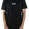 Front view of a model wearing the black RHSM Long Fit Tee V2, highlighting its relaxed long fit.