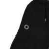 A close-up of the front pocket design and premium fabric of the black RHSM Cargo Sweatpants.