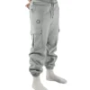 Front view of a model wearing the gray RHSM Cargo Sweatpants, showing their fit for training and streetwear.