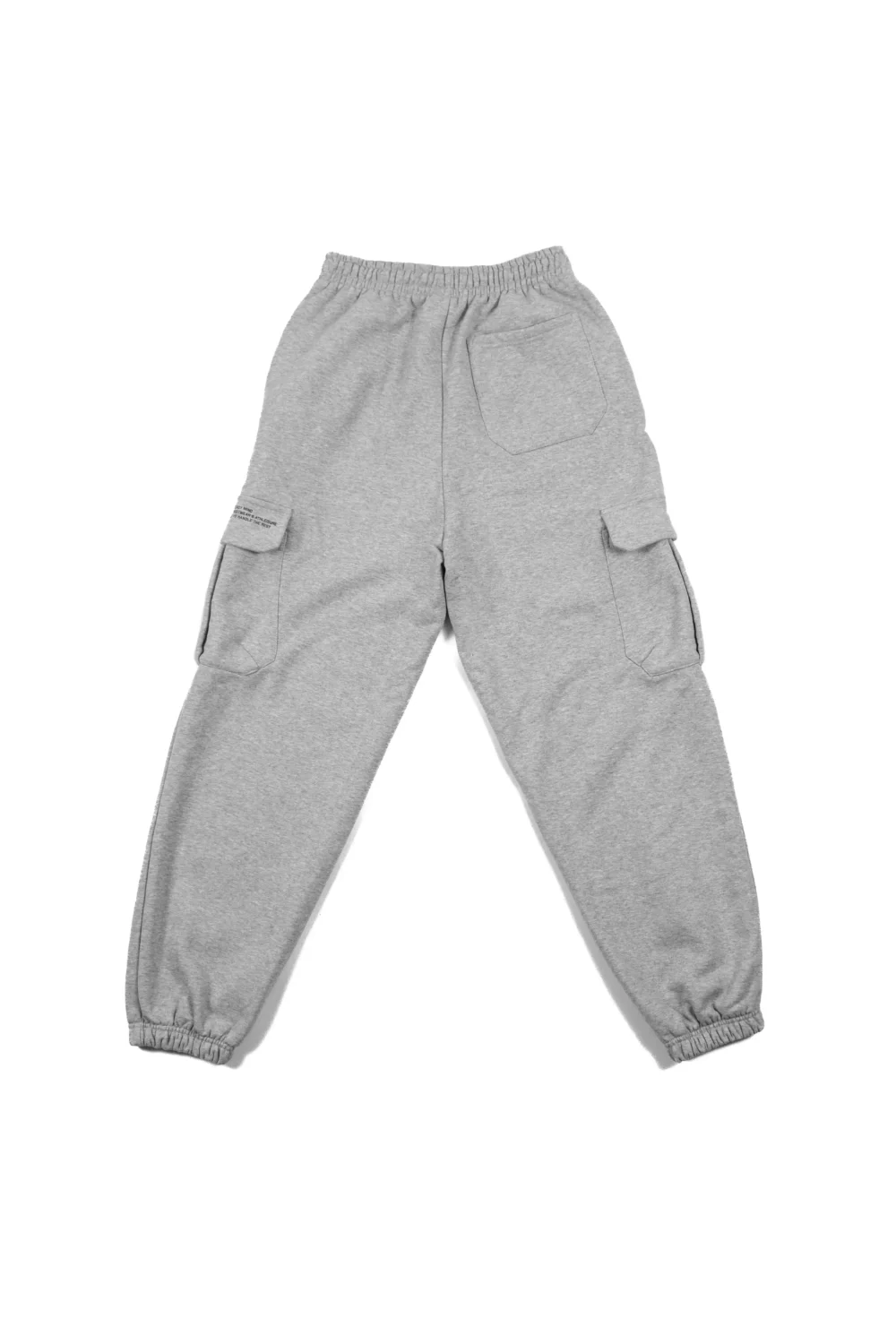 The back of the gray RHSM Cargo Sweatpants laid flat.