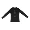 The back of the black RHSM Calisthenics Compression Shirt laid flat.