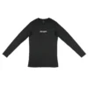 The black RHSM Calisthenics Compression Shirt laid flat, front view.