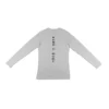 The back of the white RHSM Calisthenics Compression Shirt laid flat.