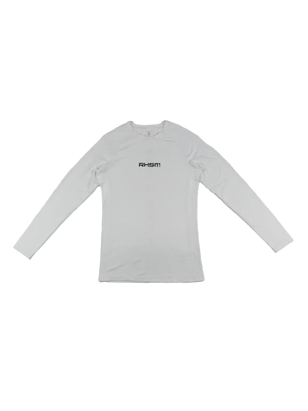 The white RHSM Calisthenics Compression Shirt laid flat, front view.