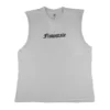 The white RHSM Flowstate Calisthenics Tank Top laid flat, showing the full front design and 100% cotton fabric.