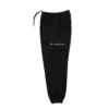 A side view of the black RHSM Cargo Sweatpants laid flat, showcasing the spacious side cargo pocket.