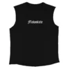 The black RHSM Flowstate Calisthenics Tank Top laid flat, showing the front design and 100% cotton fabric.