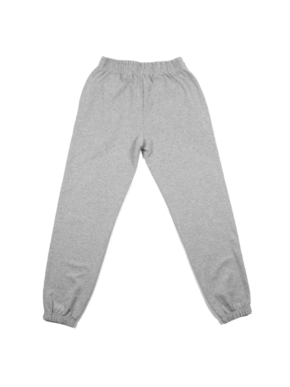 Back view of the gray RHSM First Edition sweatpants laid flat.