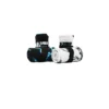 A pair of the white with black lightning and a pair of the black with blue lightning RHSM Godmode Wrist Wraps, rolled up and ready for training.