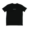 The RHSM "GODMODE" Oversized Tee in black, laid flat (front view), showing the minimalist chest graphic and sewn-in hem label on this 100% cotton fitness apparel.