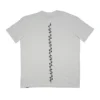 The white "GODMODE" oversized tee, laid flat (back view), detailing the bold lightning back graphic on this piece of calisthenics apparel.