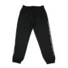 The black "GODMODE" trackpants, laid flat (back view), detailing the comfortable fit and ergonomic paneling of this premium calisthenics apparel.