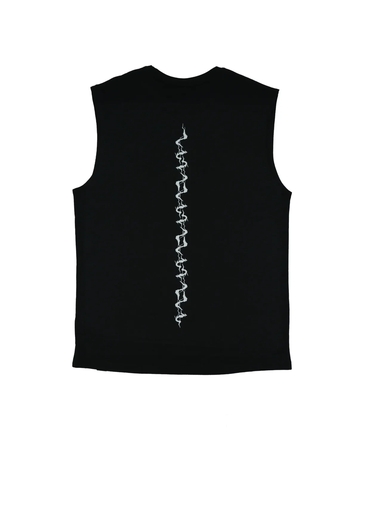 The black "GODMODE V2" tank, laid flat (back view), highlighting the new lightning graphic; premium calisthenics apparel from RHSM.