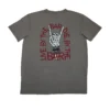 The ash "Live By The Bar Die By The Bar" acid wash tee, laid flat (back view), showcasing the bold back graphic; premium calisthenics apparel from RHSM.