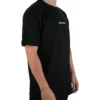Model wearing the black oversized "GODMODE" tee (front view), demonstrating the loose fit and dropped shoulders of this workout gear.