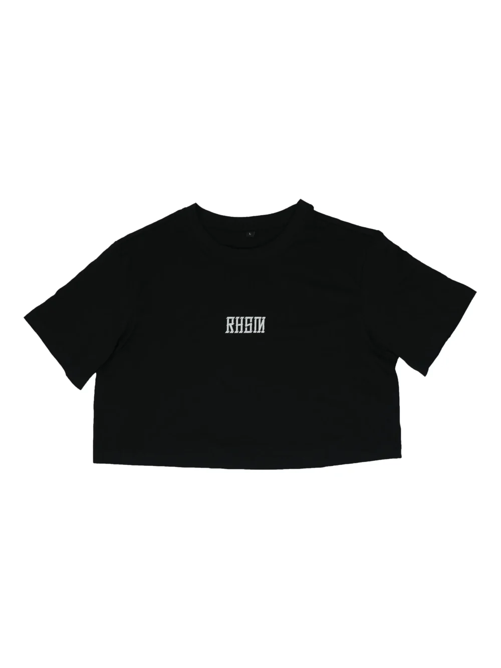 RHSM 1st Edition Women's Oversized Tee in black laid flat, showing the premium cotton of the calisthenics apparel.