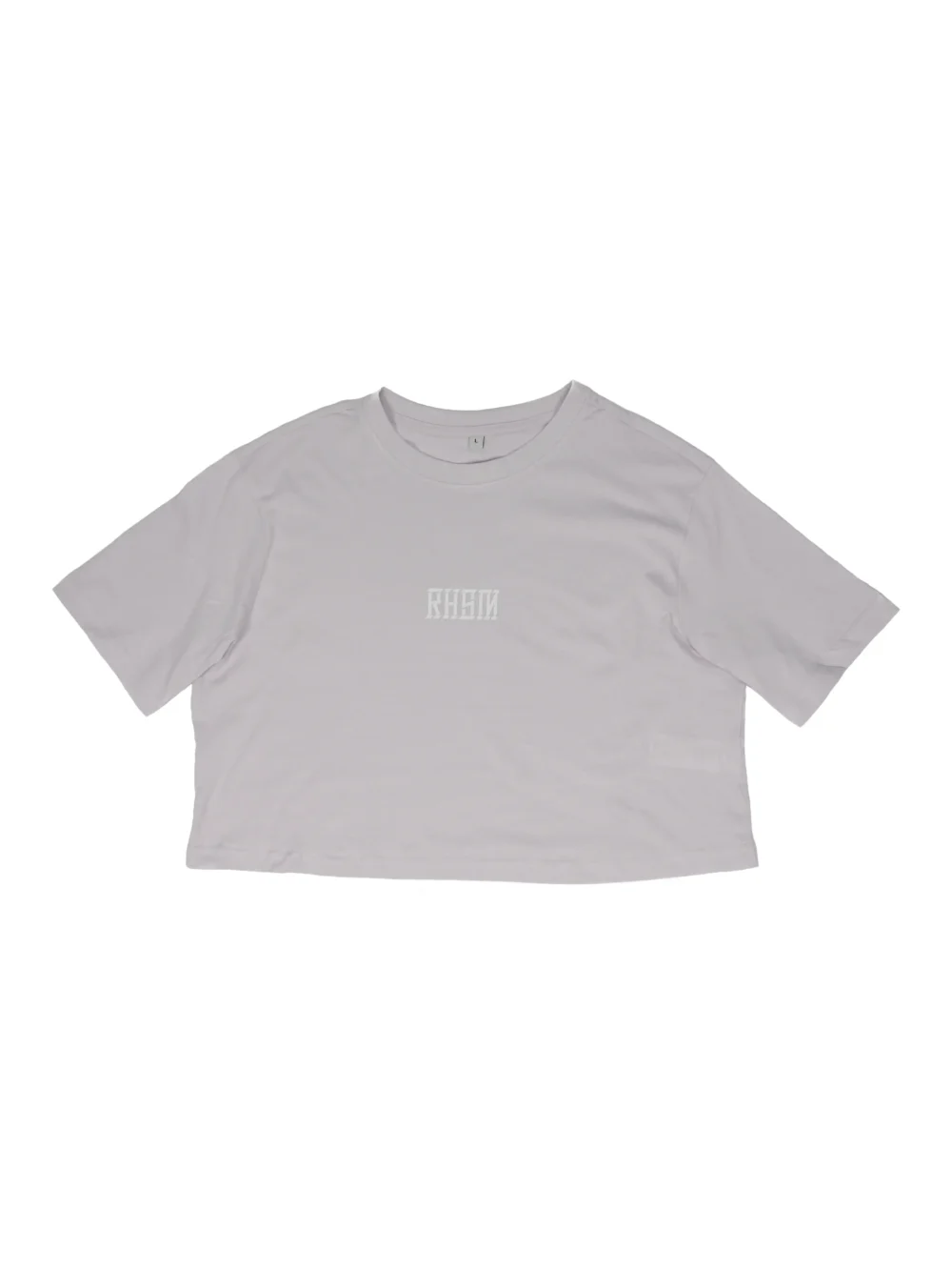 RHSM 1st Edition Women's Oversized Tee in lilac laid flat, showing the premium construction of the women's workout gear.