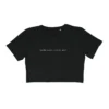 Flat lay of the gray Classic Fit Crop Top, showing the minimalist black RHSM front graphic and its athletic cropped silhouette.