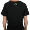 Model showing the back of the black crop top, representing the RHSM calisthenics clothing brand.