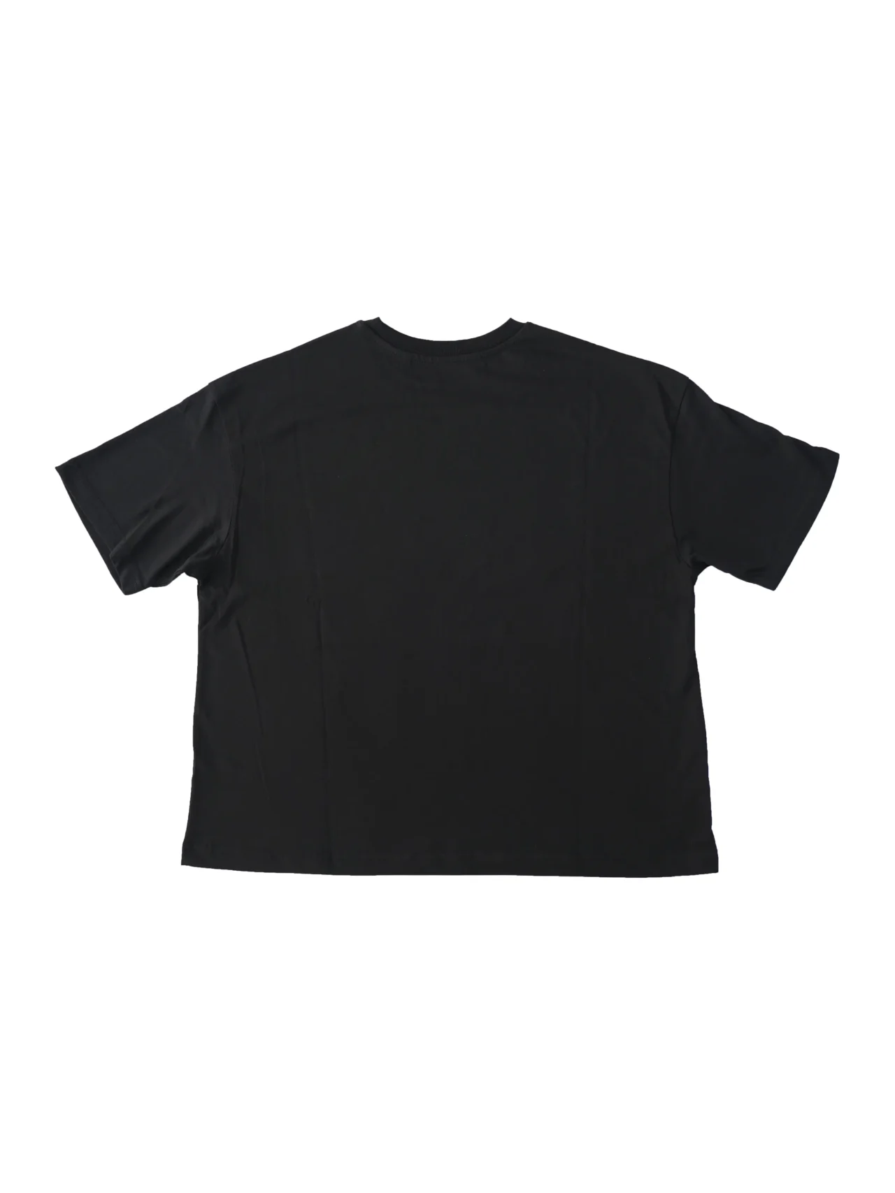 Back view of the black RHSM Flowstate graphic tee laid flat, showing the 100% cotton construction of the RHSM workout gear.