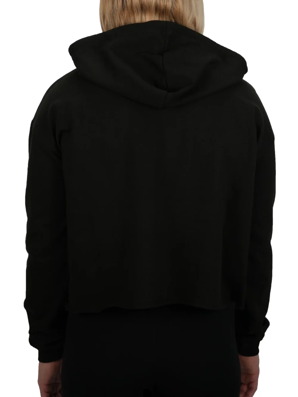 Model training in the black cropped hoodie, representing the champion's mindset of the RHSM calisthenics clothing brand.