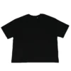 Flat lay of the front of the black RHSM MVMT Oversized Boxy Tee, showing the heavyweight cotton fabric, crewneck, and dropped shoulders.