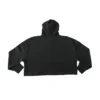 RHSM Minimalist Half-Zip Hoodie in black laid flat (back view), highlighting the oversized cut of the workout gear.