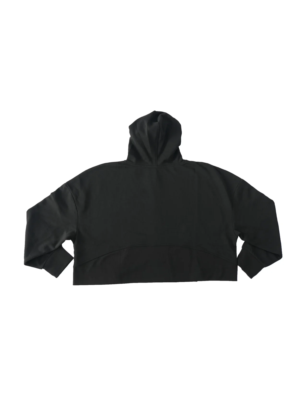 RHSM Minimalist Half-Zip Hoodie in black laid flat (back view), highlighting the oversized cut of the workout gear.