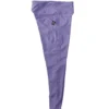 RHSM Minimalist Leggings in lavender laid flat, side profile view, detailing the deep side pocket on the fitness apparel.
