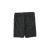 RHSM Minimalist Shorts in black laid flat, back view, highlighting the ergonomic seams on the workout gear.