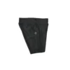RHSM Minimalist Shorts in black laid flat, side profile, detailing the side pocket on the fitness apparel.