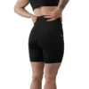 Model wearing the back of the black RHSM shorts, showing the contouring fit of the performance gear.