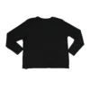 The black "[RHXSM]" long sleeve, laid flat (back view), highlighting the clean back and comfortable tubular construction; essential calisthenics apparel for women.