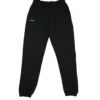 The RHSM "[RHXSM]" Minimalist Sweatpants in black, laid flat (front view), showcasing the premium construction of this fitness apparel.