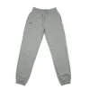 The RHSM "[RHXSM]" Minimalist Sweatpants in grey, laid flat (front view), showing the relaxed fit and ultra-soft cotton-poly blend of this fitness apparel.