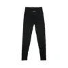The black "[RHXSM]" seamless leggings, laid flat (back view), highlighting the flattering scrunch feature and embroidered logo on the waistband; essential calisthenics apparel.