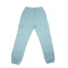 Back view of Baby Blue RHSM lightweight cargo sweatpants laid flat, emphasizing the clean lines and premium finish of RHSM products.