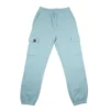 Baby Blue RHSM lightweight cargo sweatpants laid flat, a fresh colorway for modern workout gear and calisthenics athletes.