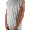Front view of a model in the white RHSM Godmode tank, essential calisthenics apparel.