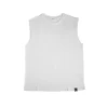 Front view of the white RHSM Godmode Tank Top 2026, breathable fitness apparel.